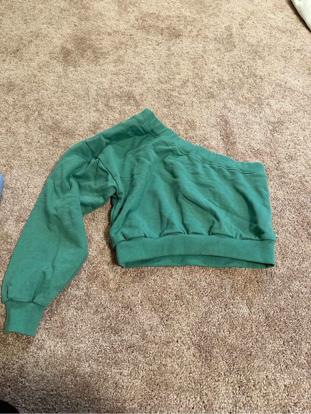 Off-Shoulder Green Women's Sweater Top